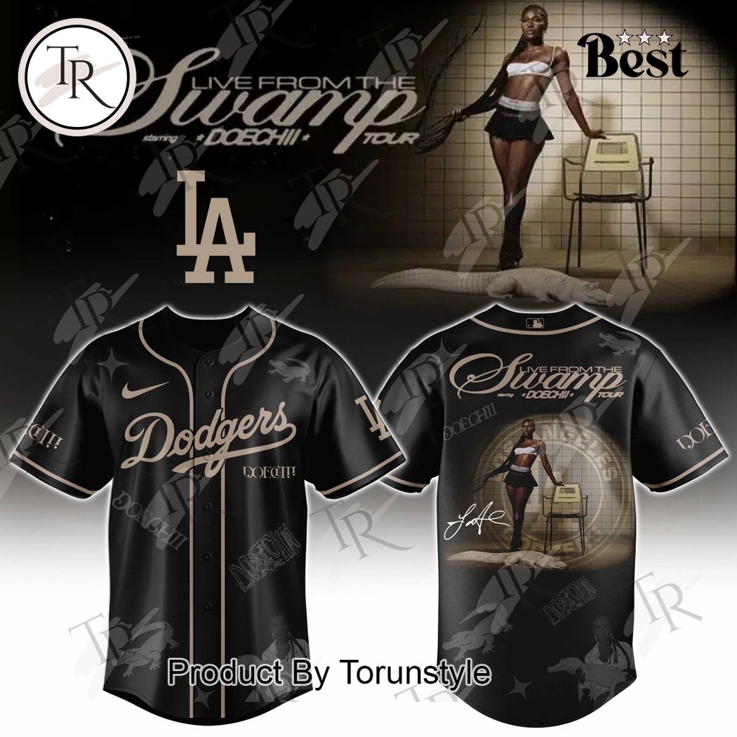 Los Angeles Dodgers X Doechii Live From the Swamp Tour 2025 Special Edition Baseball Jersey Los Angeles Dodgers X Doechii Live From the Swamp Tour 2025 Special Edition Baseball Jersey