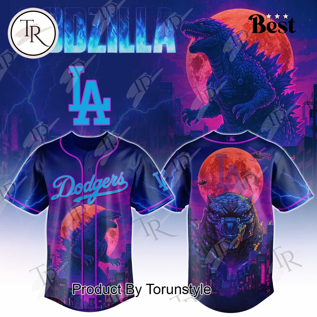 Los Angeles Dodgers X Godzilla Special Edition Baseball Jersey Los Angeles Dodgers X Godzilla Special Edition Baseball Jersey