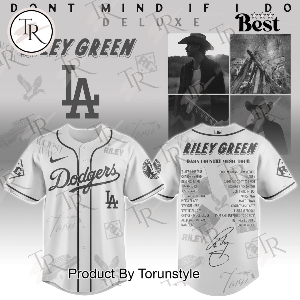 Los Angeles Dodgers X Riley Green Tour Damn Country Music 2025 Limited Edition Baseball Jersey Los Angeles Dodgers X Riley Green Tour Damn Country Music 2025 Limited Edition Baseball Jersey