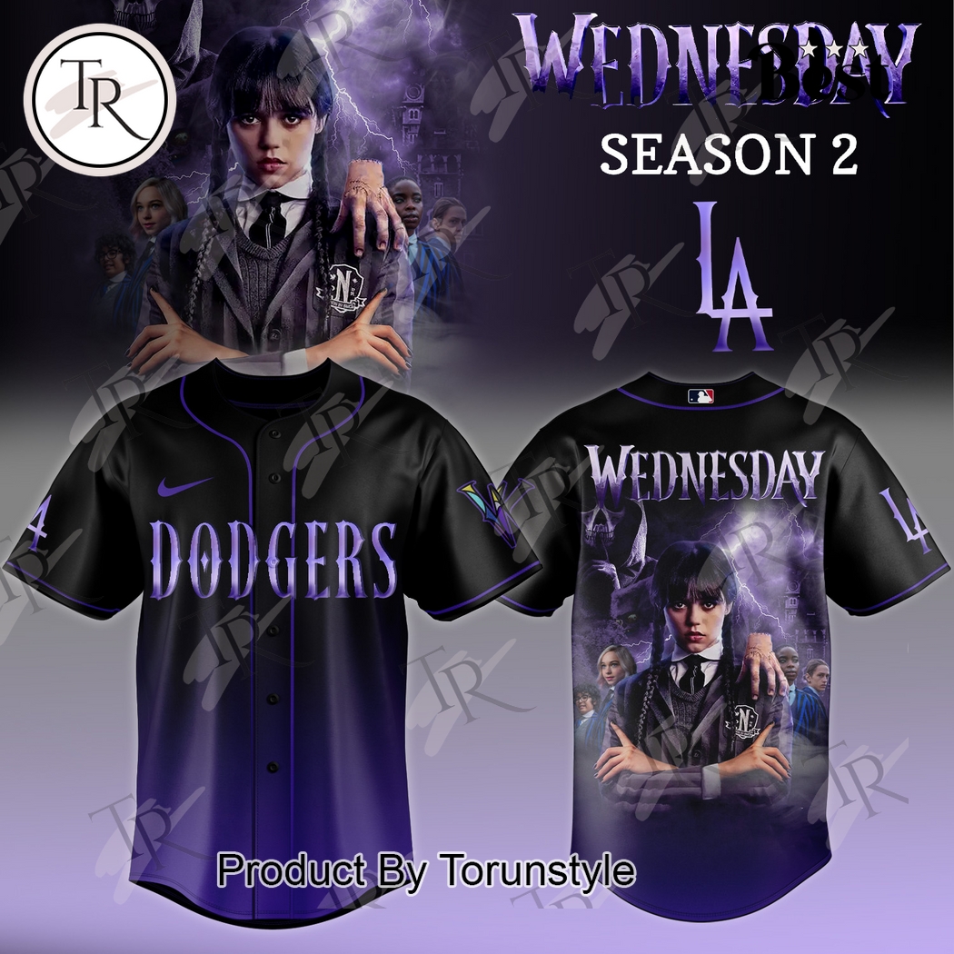 Los Angeles Dodgers X Wednesday Season 2 Limited Edition Baseball Jersey Los Angeles Dodgers X Wednesday Season 2 Limited Edition Baseball Jersey