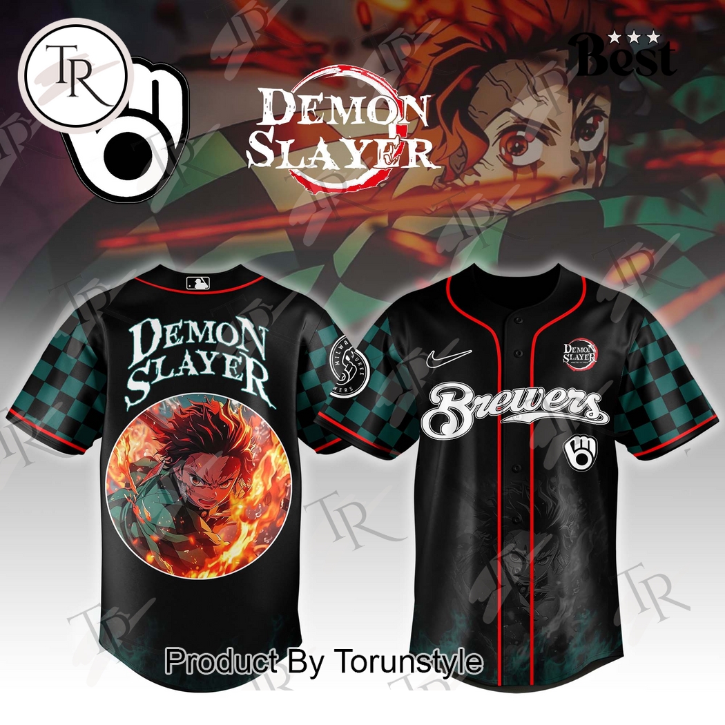 Milwaukee Brewers X DEMON SLAYER Tanjiro Limited Edition 2025 Baseball Jersey Milwaukee Brewers X DEMON SLAYER Tanjiro Limited Edition 2025 Baseball Jersey