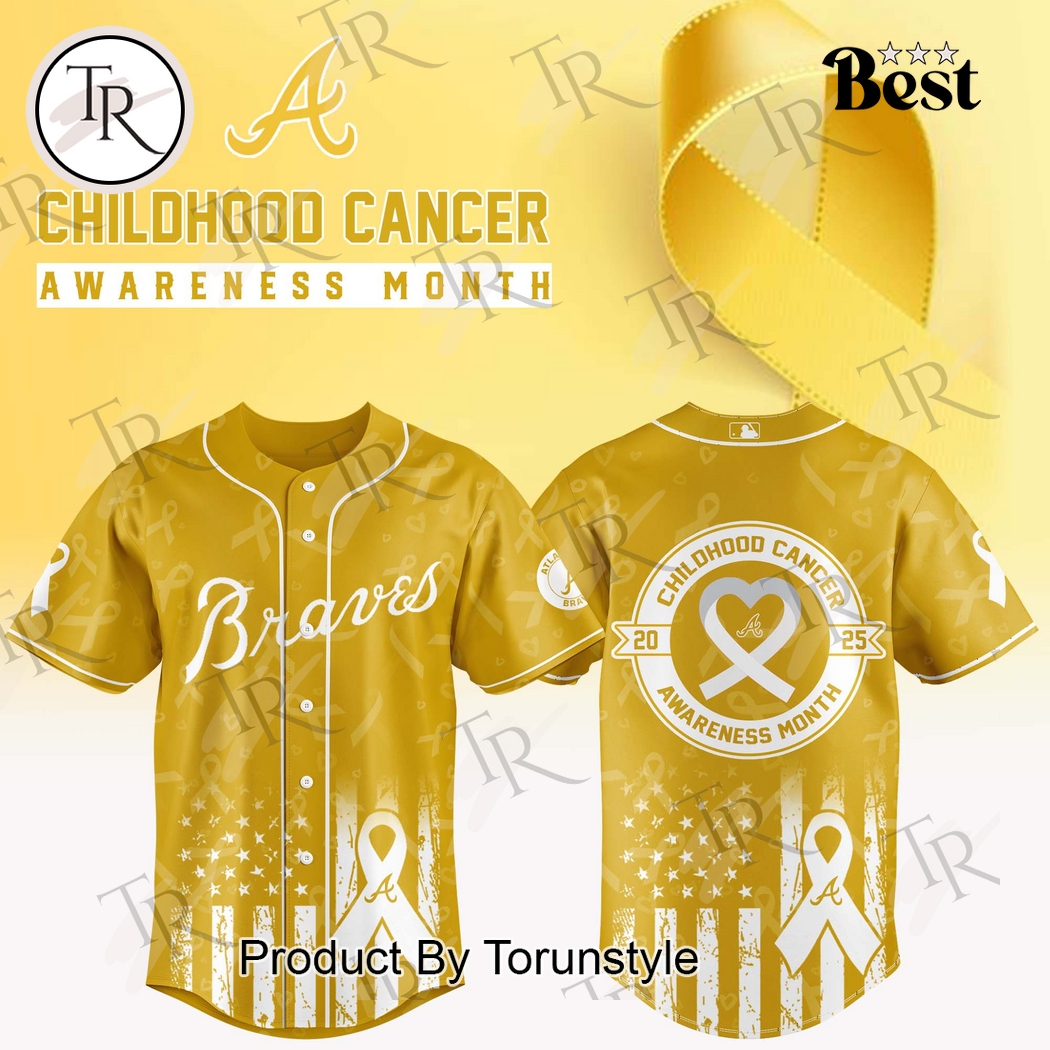 MLB Atlanta Braves X Childhood Cancer Awareness Month 2025 Baseball Jersey MLB Atlanta Braves X Childhood Cancer Awareness Month 2025 Baseball Jersey