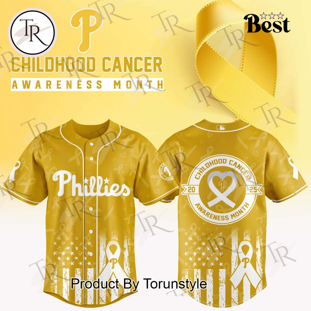 MLB Philadelphia Phillies X Childhood Cancer Awareness Month 2025 Baseball Jersey MLB Philadelphia Phillies X Childhood Cancer Awareness Month 2025 Baseball Jersey
