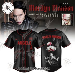 Los Angeles Angels X Marilyn Manson Tour 2025 One Assassination Under God Baseball Jersey