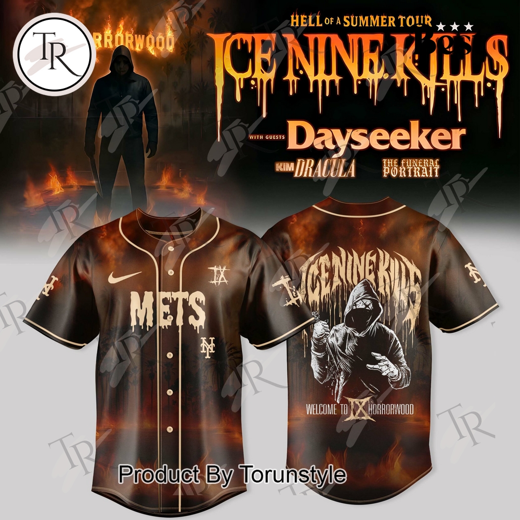 New York Mets x Ice Nine Kills Tour 2025 Hell Of A Summer Baseball Jersey New York Mets x Ice Nine Kills Tour 2025 Hell Of A Summer Baseball Jersey