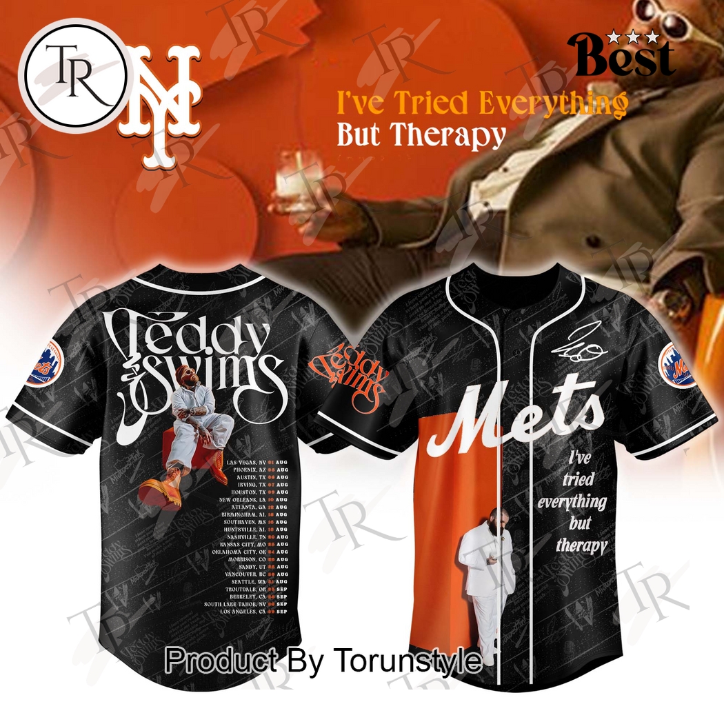 New York Mets X Teddy Swims Album I've Tried Everything But Therapy Special Edition Baseball Jersey New York Mets X Teddy Swims Album I've Tried Everything But Therapy Special Edition Baseball Jersey