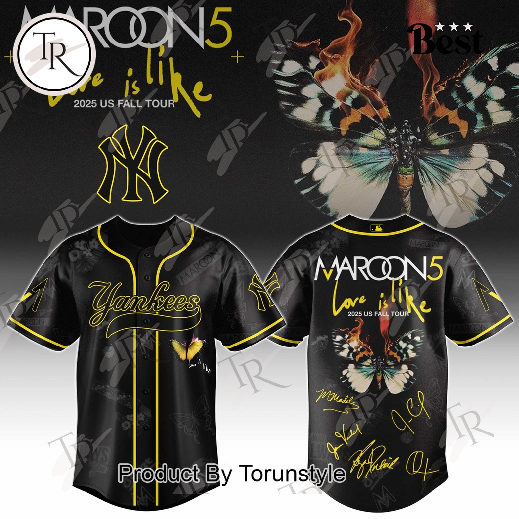 New York Yankees X Maroon 5 Love Is Like Special Edition 2025 Baseball Jersey New York Yankees X Maroon 5 Love Is Like Special Edition 2025 Baseball Jersey