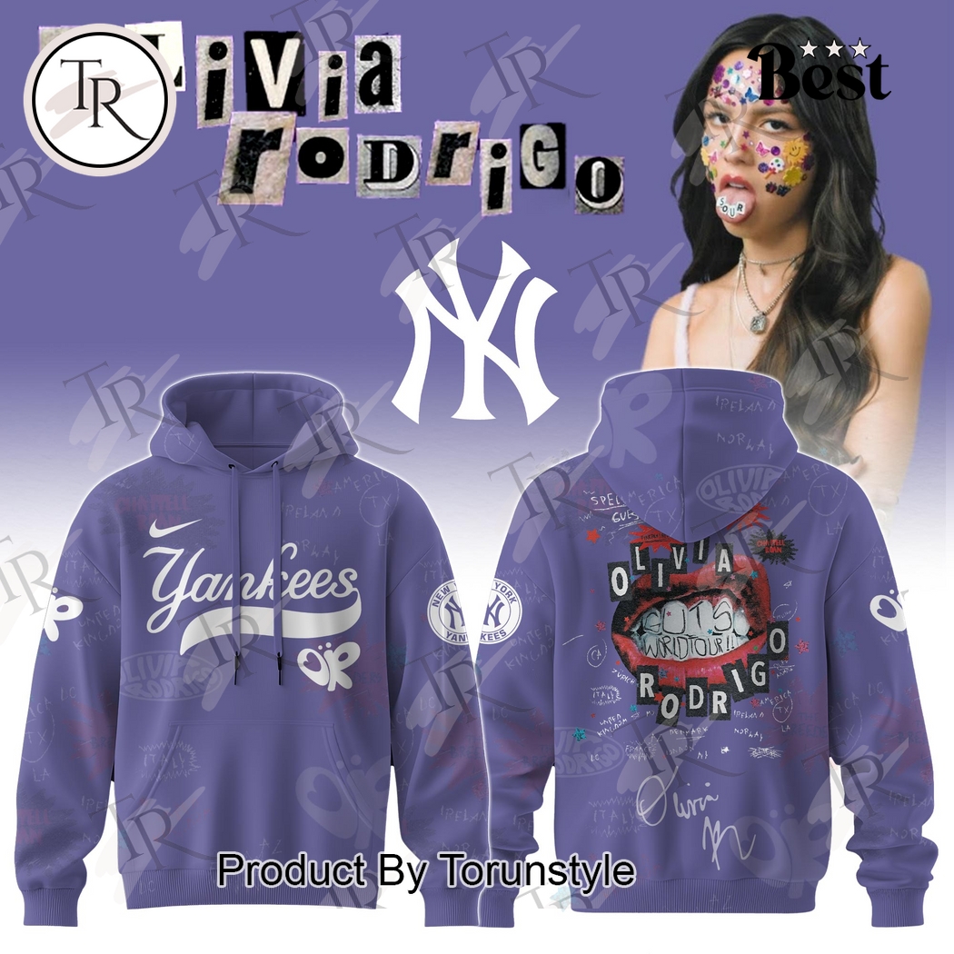 New York Yankees X Olivia Rodrigo Special Edition GUTS World Tour 2025 Hoodie New York Yankees X Olivia Rodrigo Special Edition GUTS World Tour 2025 Hoodie