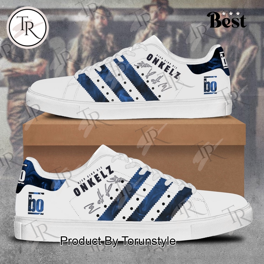 Onkelz Special Edition White With Blue Stripes Stan Smith Onkelz Special Edition White With Blue Stripes Stan Smith