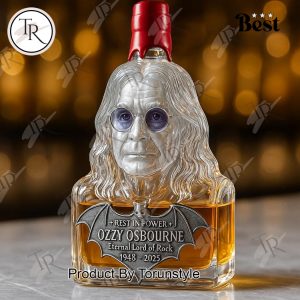 Rest In Power Ozzy Osbourne Eternal Lord Of Rock 1948-2025 Special Edition Whiskey Bottle