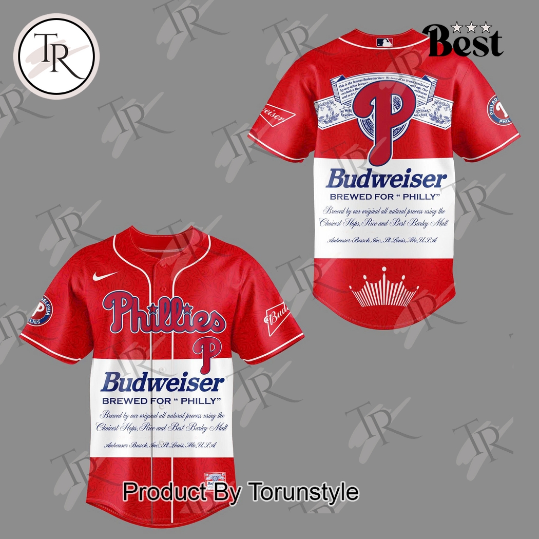 Philadelphia Phillies X Budweiser King Of Beers Version 2025 Baseball Jersey Philadelphia Phillies X Budweiser King Of Beers Version 2025 Baseball Jersey