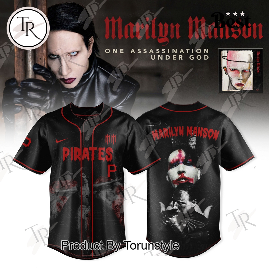 Pittsburgh Pirates X Marilyn Manson Tour 2025 One Assassination Under God Baseball Jersey Pittsburgh Pirates X Marilyn Manson Tour 2025 One Assassination Under God Baseball Jersey