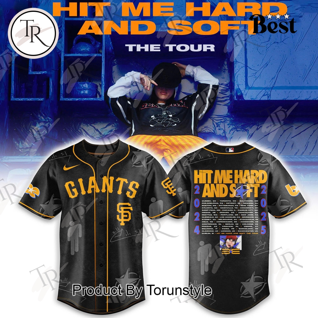 San Francisco Giants X Billie Eilish Hit Me Hard and Soft Limited Edition Baseball Jersey San Francisco Giants X Billie Eilish Hit Me Hard and Soft Limited Edition Baseball Jersey