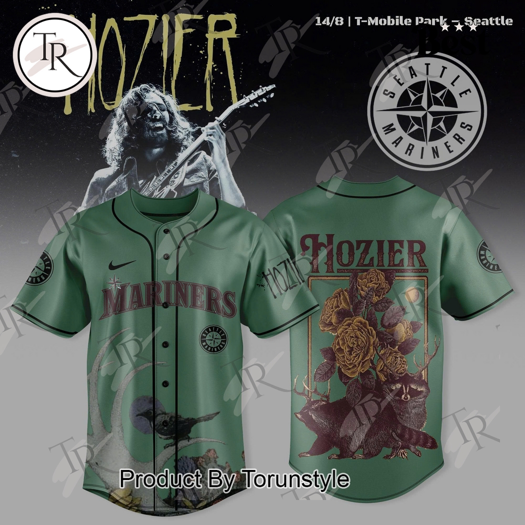 Seattle Mariners X Hozier Unreal Unearth Tour Special Edition Dark Green Baseball Jersey Seattle Mariners X Hozier Unreal Unearth Tour Special Edition Dark Green Baseball Jersey