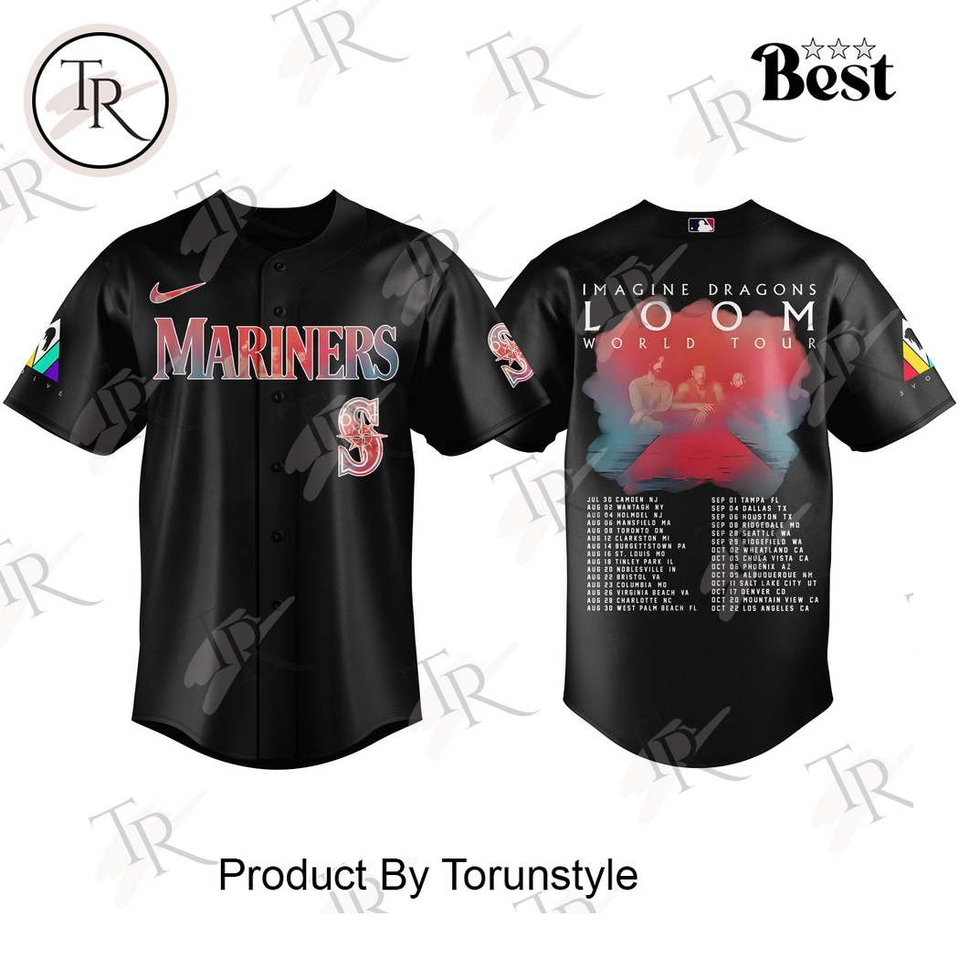 Seattle Mariners X Imagine Dragons Loom World Tour 2025 Baseball Jersey Seattle Mariners X Imagine Dragons Loom World Tour 2025 Baseball Jersey