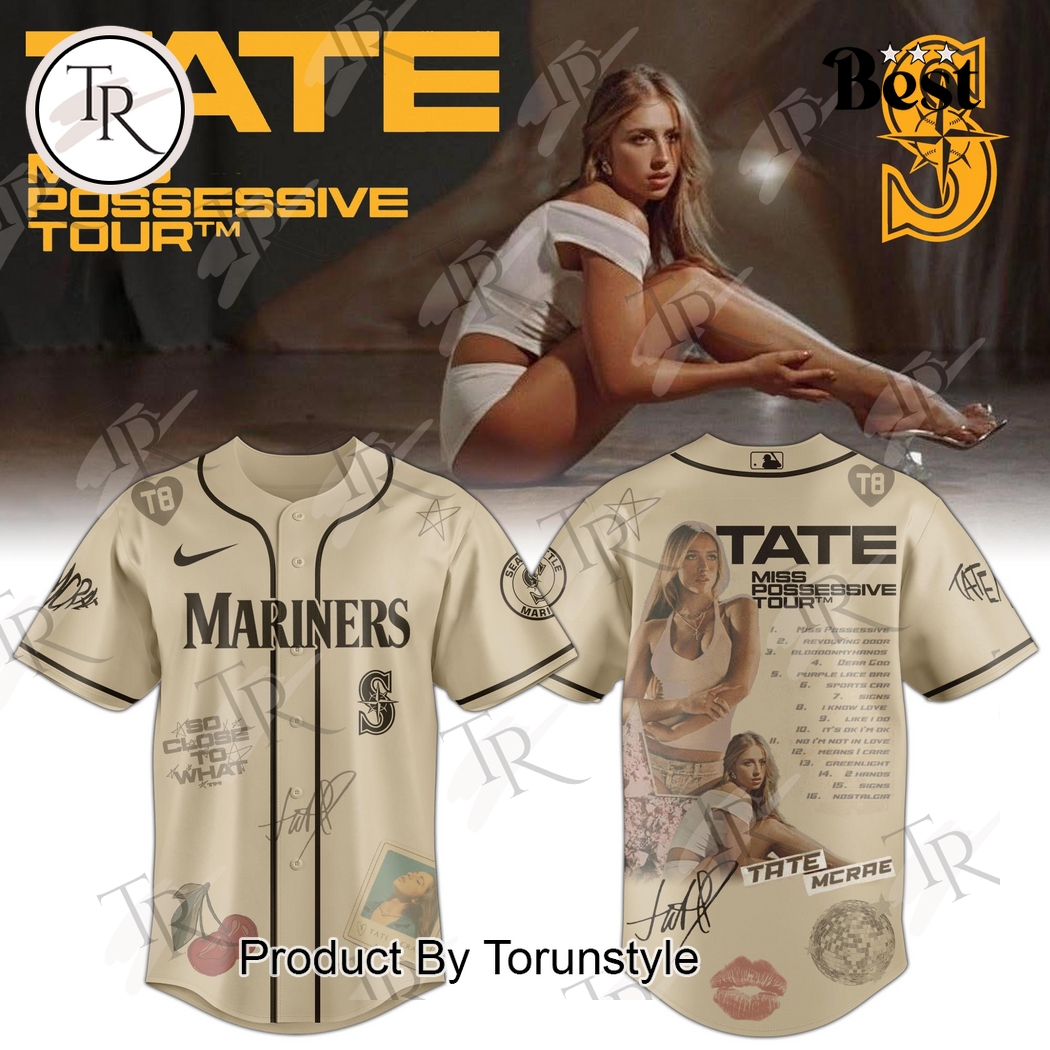 Seattle Mariners X Tate McRae Tour 2025 Miss Possessive Baseball Jersey Seattle Mariners X Tate McRae Tour 2025 Miss Possessive Baseball Jersey