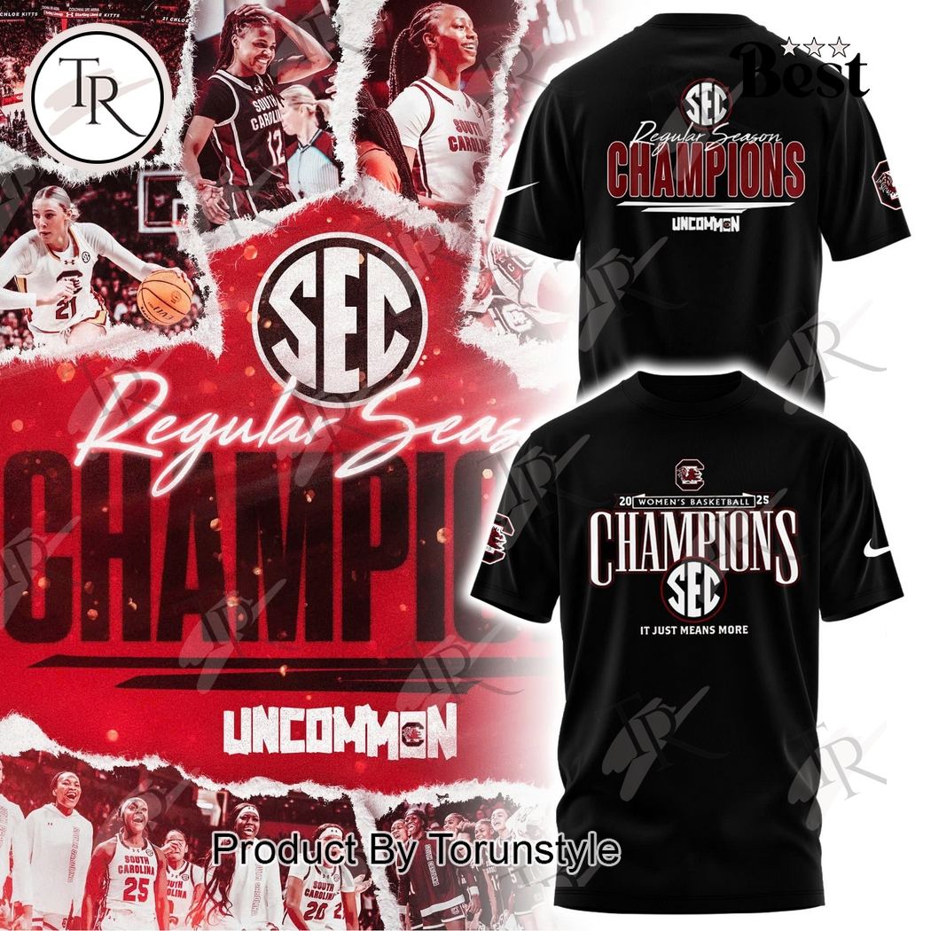 SEC Women's Basketball Regular Season Champions 2025 South Carolina Gamecocks Hoodie SEC Women's Basketball Regular Season Champions 2025 South Carolina Gamecocks Hoodie