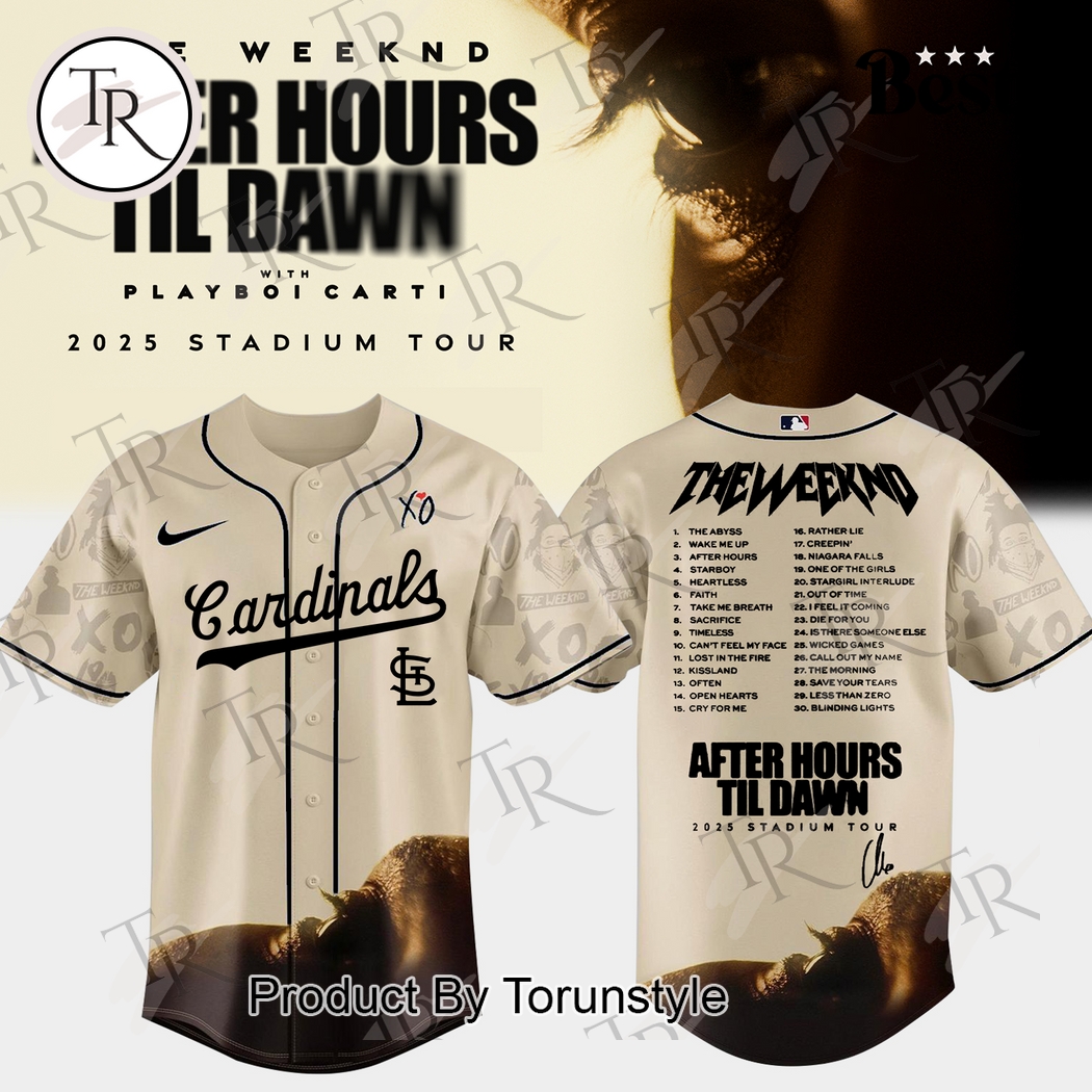 The Weeknd X St.Louis Cardinals After Hours Til Dawn Limited Edition 2025 Baseball Jersey The Weeknd X St.Louis Cardinals After Hours Til Dawn Limited Edition 2025 Baseball Jersey