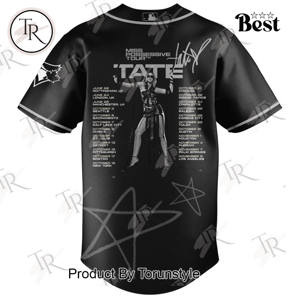 Toronto Blue Jays X Tate McRae Tour 2025 Miss Possessive Limited Edition Baseball Jersey Toronto Blue Jays X Tate McRae Tour 2025 Miss Possessive Limited Edition Baseball Jersey