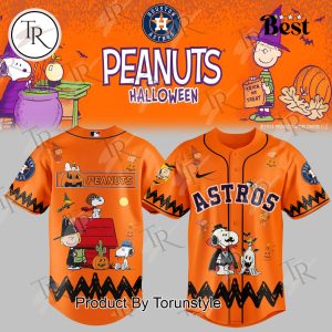 Houston Astros X Halloween – Peanuts Orange Edition Baseball Jersey