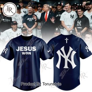 New York Yankees – Jesus Won Navy Edition Baseball Jersey