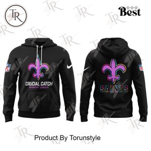 New Orleans Saints Crucial Catch Intercept Cancer 2025 Hoodie