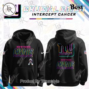 New York Giants – Crucial Catch Intercept Cancer Black Edition 2025 Hoodie