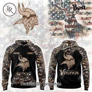 Minnesota Vikings Hunting Design Custom Name Hoodie