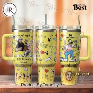 Post Malone Custom Name Yellow 40oz Tumbler