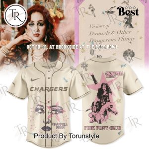 Los Angeles Chargers X Chappell Roan Merch Tour Visions of Damsels & Other Dangerous Things 2025 Baseball Jersey