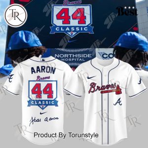 Atlanta Braves x Hank Aaron 44 Classic Baseball Jersey – White