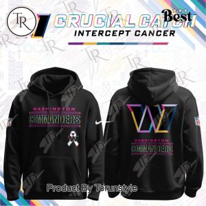 Washington Commanders – Crucial Catch Intercept Cancer Black Edition 2025 Hoodie