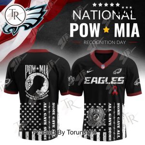 Philadelphia Eagles X NATIONAL POW MIA Recognition Day 2025 Black Edition Football Jersey
