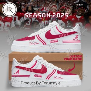 Alabama Crimson Tide FB New Season 2025 Custom Name Limited Air Force 1 Sneakers