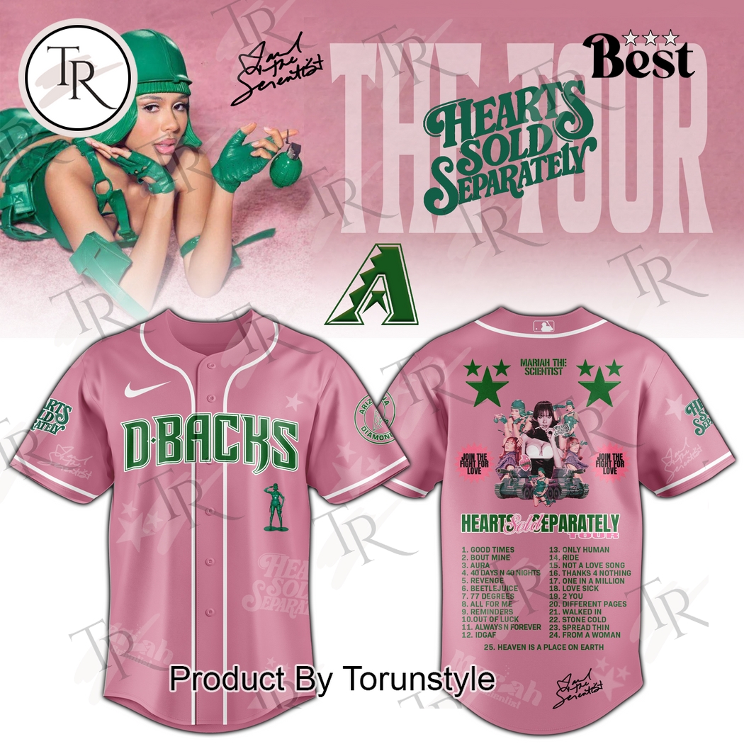 Arizona Diamondbacks X Mariah the Scientist Tour Hearts Sold Separately Baseball Jersey Arizona Diamondbacks X Mariah the Scientist Tour Hearts Sold Separately Baseball Jersey