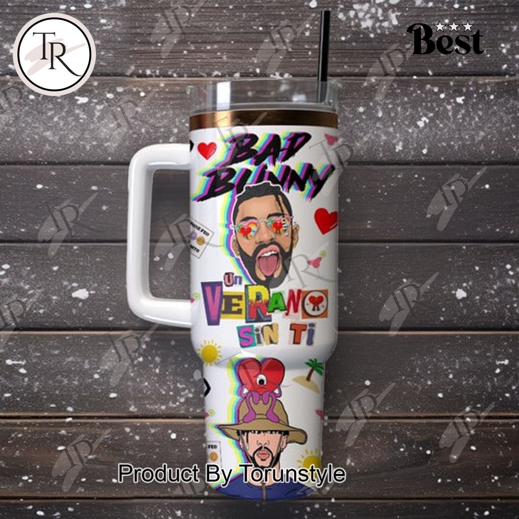 Bad Bunny Custom Name White 40oz Tumbler Bad Bunny Custom Name White 40oz Tumbler