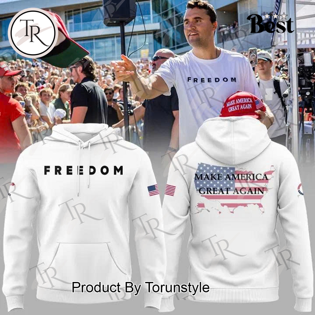 Charlie Kirk - FREEDOM White Edition Hoodie Charlie Kirk - FREEDOM White Edition Hoodie
