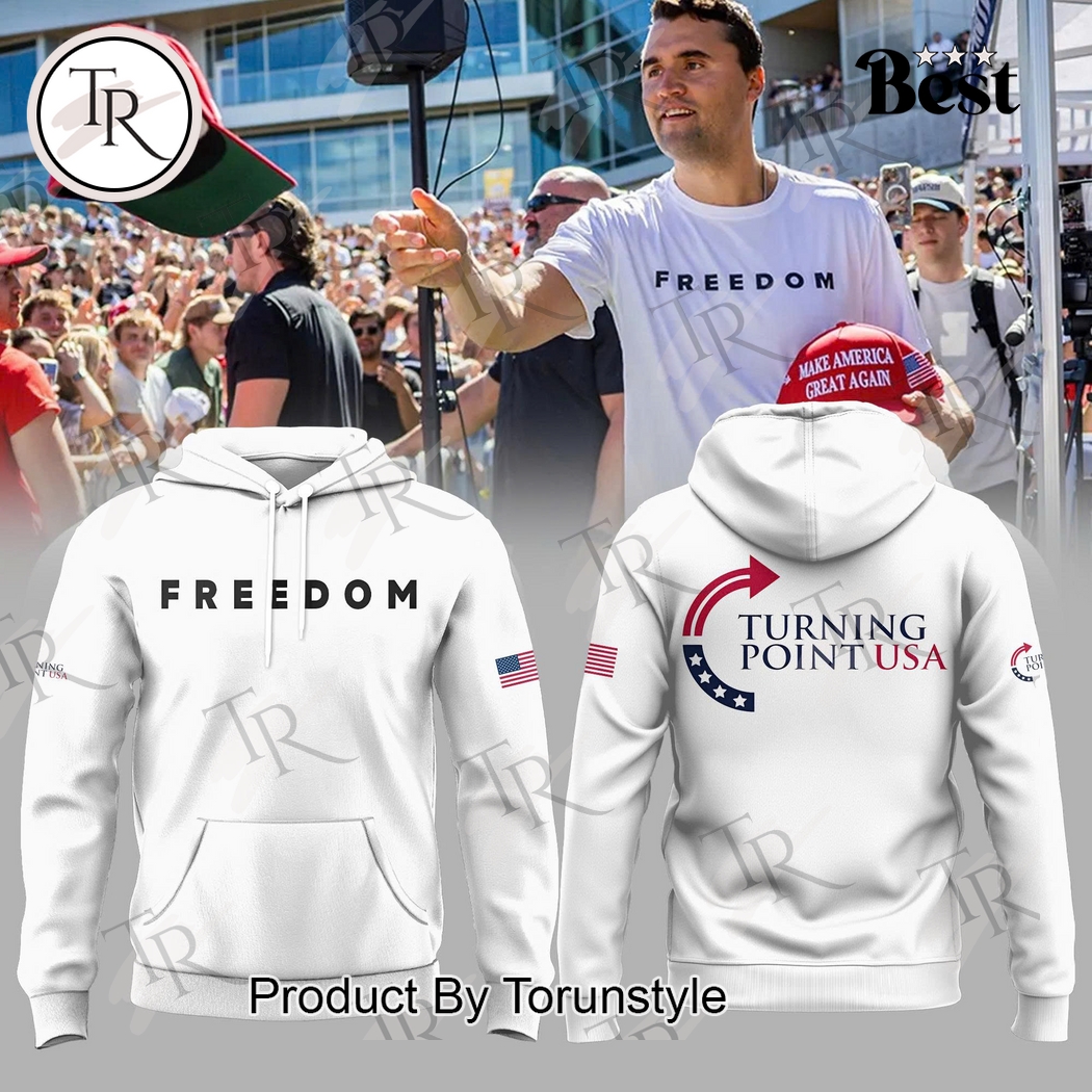 Charlie Kirk - FREEDOM White Edition Ver 3 Hoodie Charlie Kirk - FREEDOM White Edition Ver 3 Hoodie