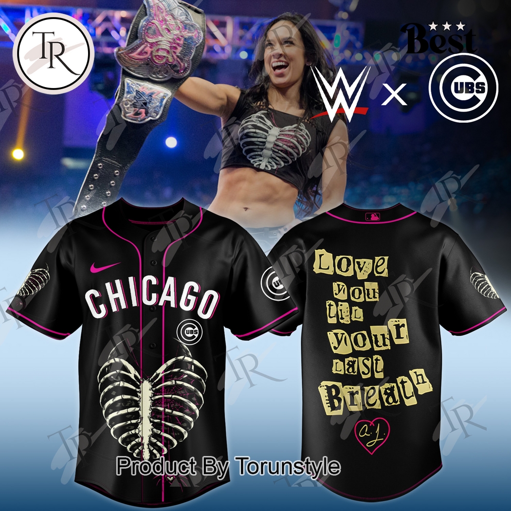 Chicago Cubs X AJ LEE HAS RETURNED Special Edition Baseball Jersey Chicago Cubs X AJ LEE HAS RETURNED Special Edition Baseball Jersey