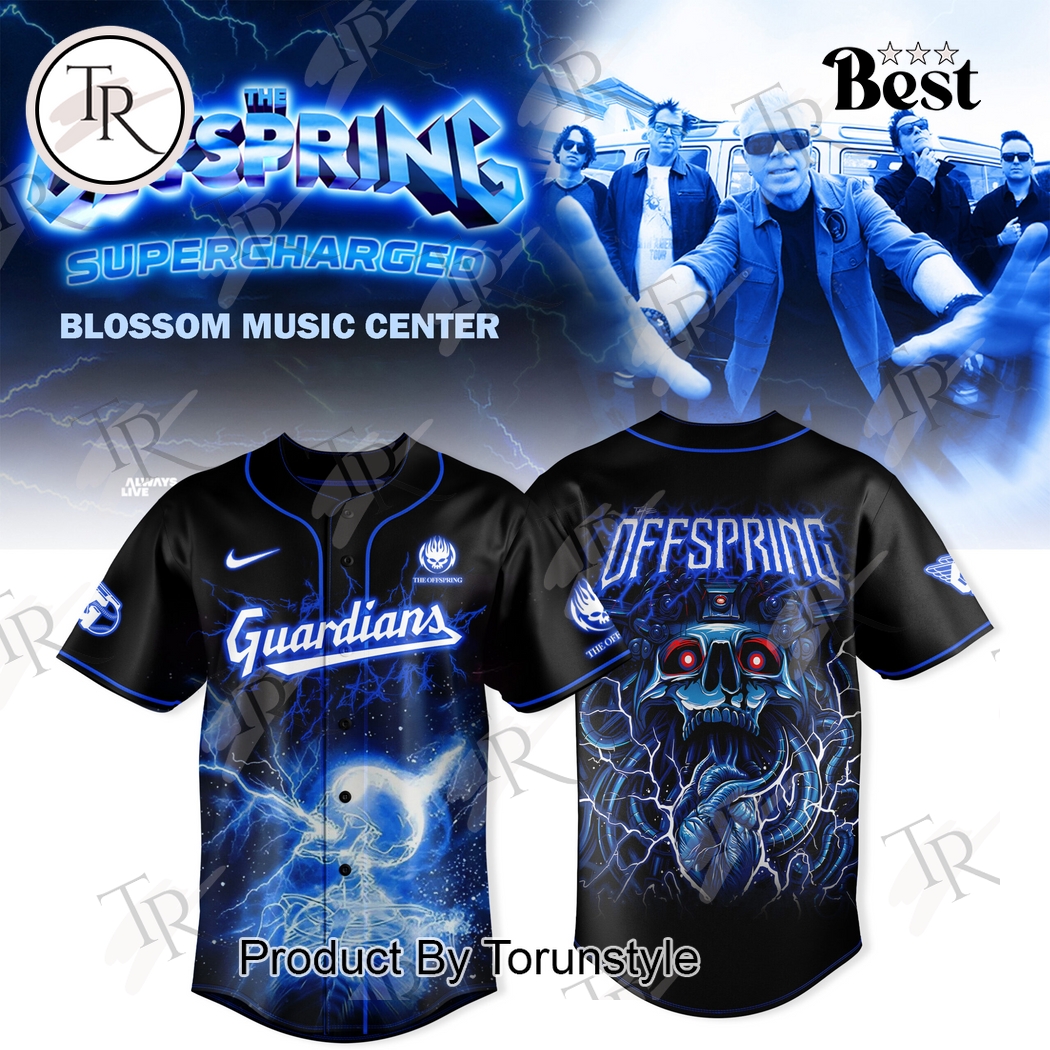 Cleveland Guardians X The Offspring Tour 2025 SUPERCHARGED Worldwide in '25 Baseball Jersey Cleveland Guardians X The Offspring Tour 2025 SUPERCHARGED Worldwide in '25 Baseball Jersey