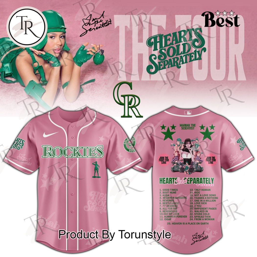 Colorado Rockies X Mariah the Scientist Tour Hearts Sold Separately Baseball Jersey Colorado Rockies X Mariah the Scientist Tour Hearts Sold Separately Baseball Jersey