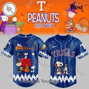 Texas Rangers X Halloween – Peanuts Blue Edition Baseball Jersey