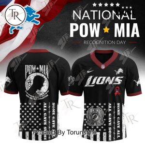 Detroit Lions X NATIONAL POW MIA Recognition Day 2025 Black Edition Football Jersey