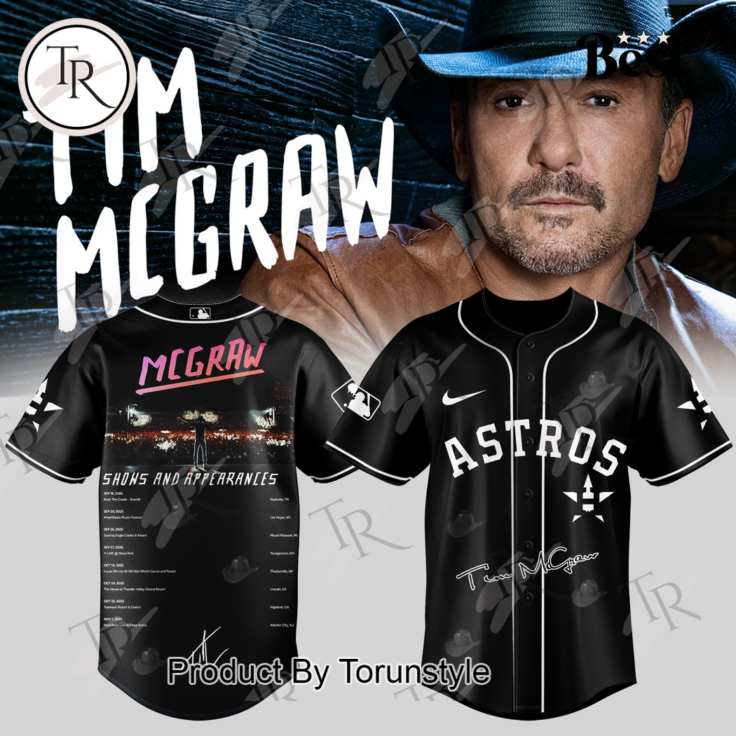 Houston Astros X Tim McGraw Show And Appearances 2025 Baseball Jersey Houston Astros X Tim McGraw Show And Appearances 2025 Baseball Jersey