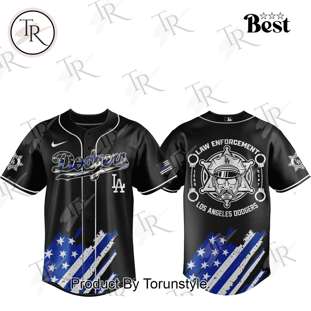 Los Angeles Dodgers Law Enforcement Appreciation Day 2025 Baseball Jersey - Black Los Angeles Dodgers Law Enforcement Appreciation Day 2025 Baseball Jersey - Black