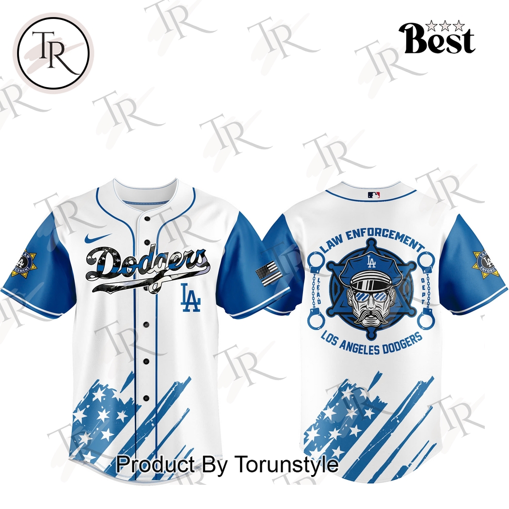 Los Angeles Dodgers Law Enforcement Appreciation Day 2025 Baseball Jersey - White Los Angeles Dodgers Law Enforcement Appreciation Day 2025 Baseball Jersey - White