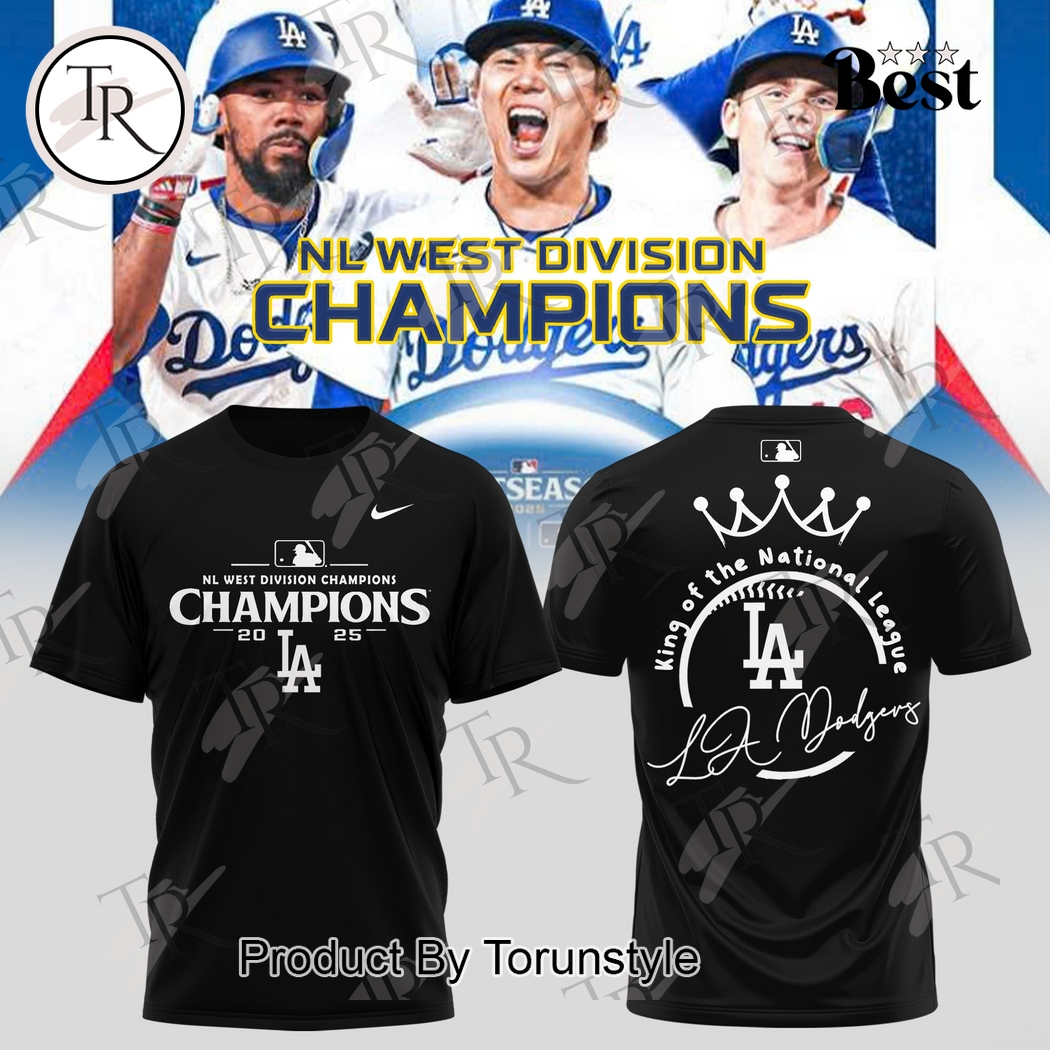Los Angeles Dodgers X NL West Division Champions 2025 Black Hoodie Los Angeles Dodgers X NL West Division Champions 2025 Black Hoodie