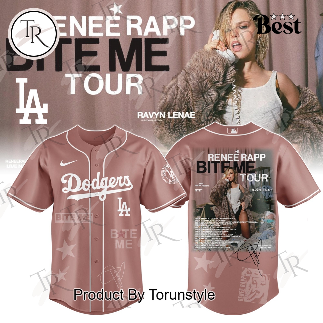 Los Angeles Dodgers X Renee Rapp Bite Me Tour 2025 Baseball Jersey Los Angeles Dodgers X Renee Rapp Bite Me Tour 2025 Baseball Jersey
