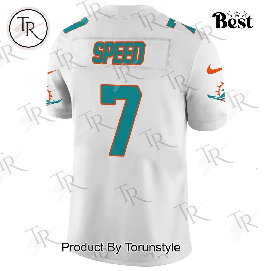 Miami Dolphins X IShowSpeed 7 2025 White Football Jersey Miami Dolphins X IShowSpeed 7 2025 White Football Jersey