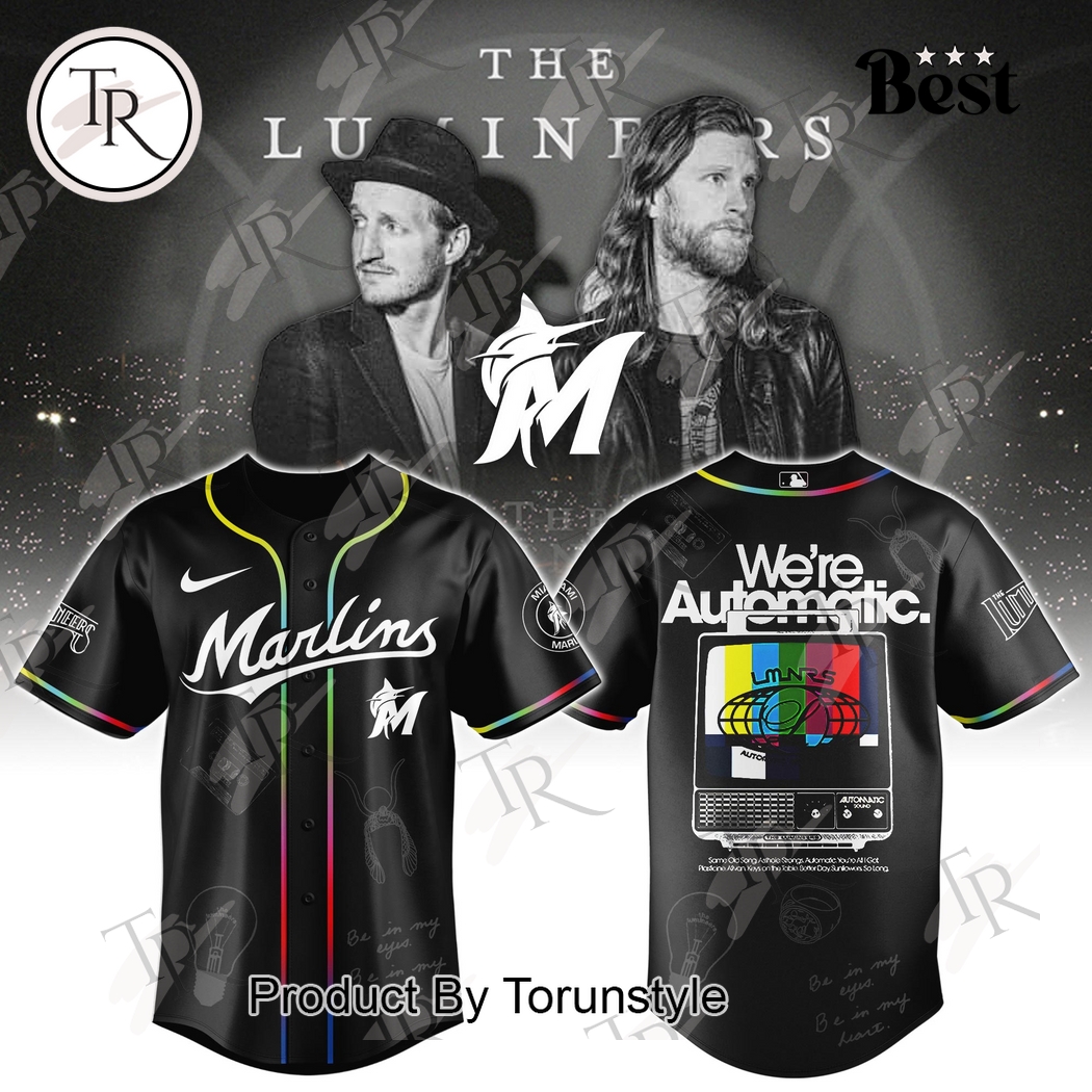 Miami Marlins X The Lumineers World Tour 2025 The Automatic Baseball Jersey Miami Marlins X The Lumineers World Tour 2025 The Automatic Baseball Jersey